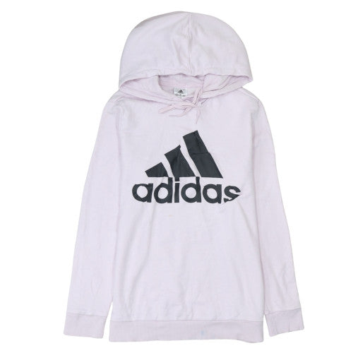 Adidas Women's Pink Hooded Pullover Sweatshirt Size 12-14