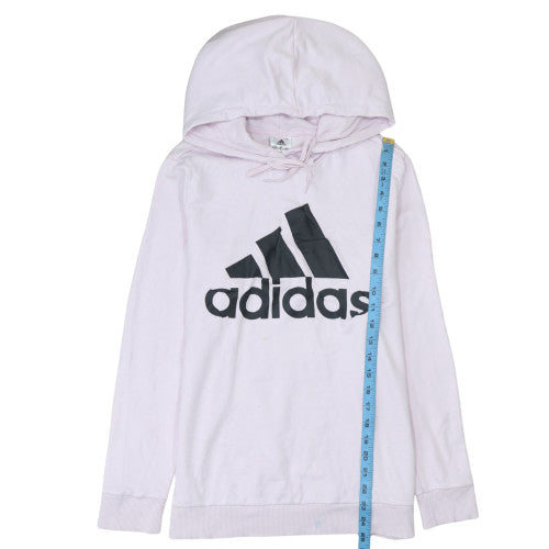 Adidas Women's Pink Hooded Pullover Sweatshirt Size 12-14