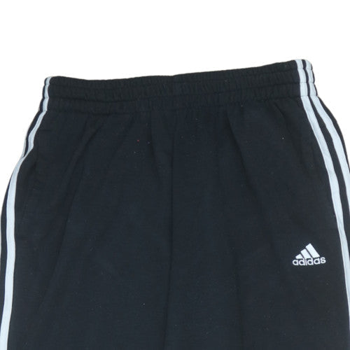 Adidas Women Black L Jogger Track Pants Elastic Waist Pockets