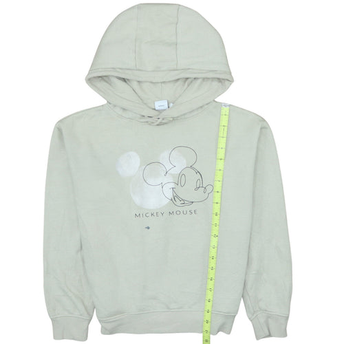 Disney Womens Beige XS Pullover Hoodie Mickey Mouse Print Sweatshirt