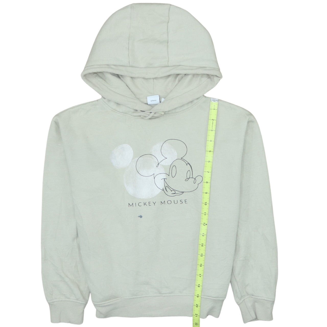 Disney Womens Beige XS Pullover Hoodie Mickey Mouse Print Sweatshirt