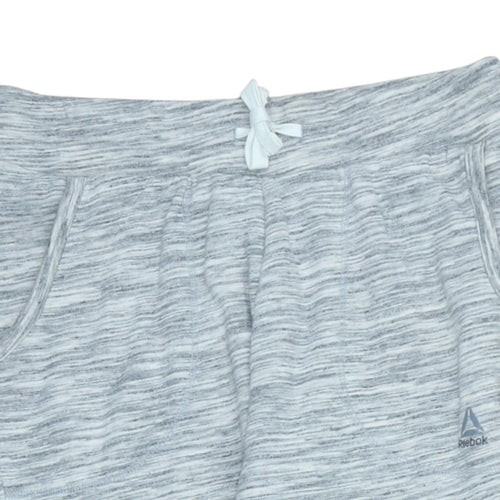 Reebok Womens Grey Jogger Sweatpants M Regular Fit Fleece