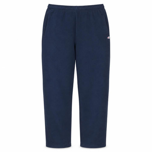 Front view of Champion Men's Blue Fleece Sweatpants, size L, Elastic Waist Joggers