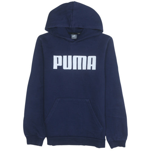 Puma Boys Navy Blue Pullover Hoodie Sweatshirt Size 16 Years Cotton Blend