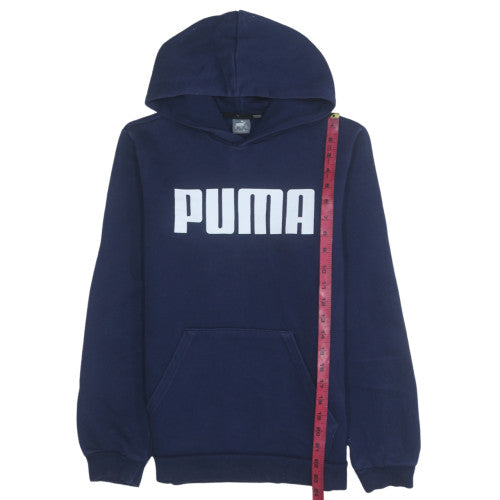 Puma Boys Navy Blue Pullover Hoodie Sweatshirt Size 16 Years Cotton Blend