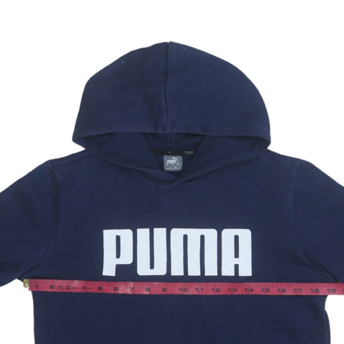 Puma Boys Navy Blue Pullover Hoodie Sweatshirt Size 16 Years Cotton Blend