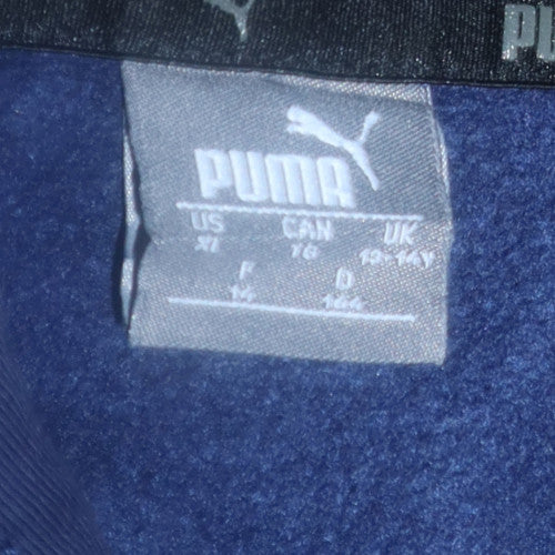 Puma Boys Navy Blue Pullover Hoodie Sweatshirt Size 16 Years Cotton Blend