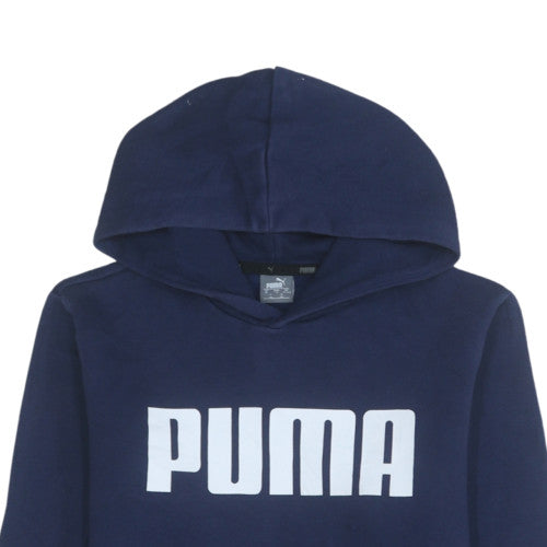 Puma Boys Navy Blue Pullover Hoodie Sweatshirt Size 16 Years Cotton Blend
