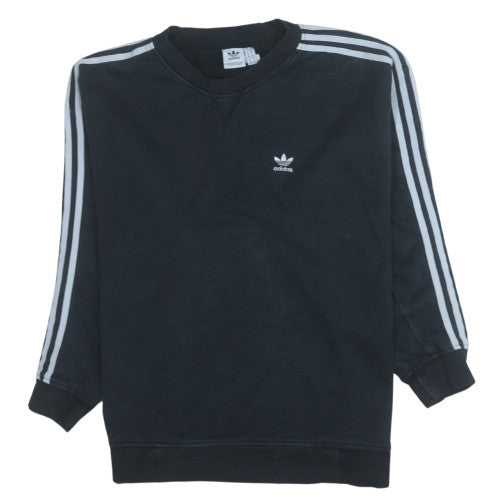 Adidas Womens Black Crew Neck Sweatshirt Size 10 Regular Fit