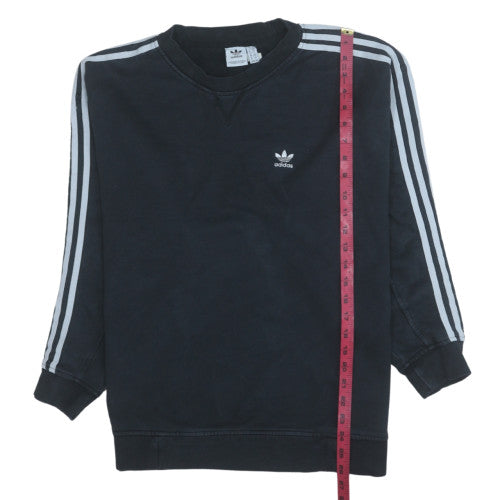 Adidas Womens Black Crew Neck Sweatshirt Size 10 Regular Fit