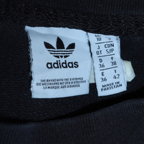 Adidas Womens Black Crew Neck Sweatshirt Size 10 Regular Fit