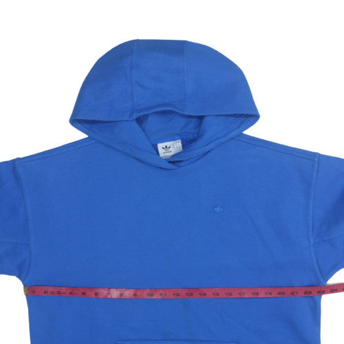 Adidas Men Blue Pullover Hoodie Size L Regular Fleece