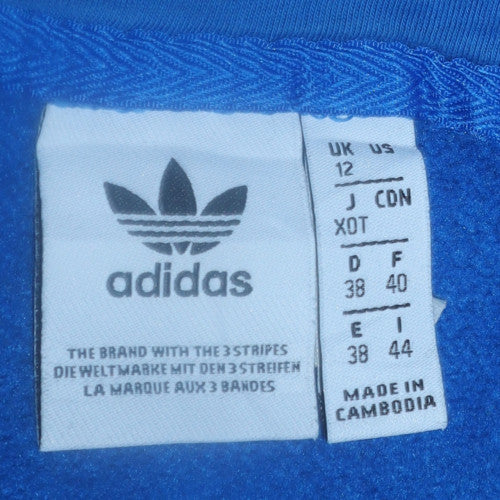 Adidas Men Blue Pullover Hoodie Size L Regular Fleece