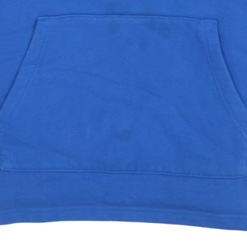 Adidas Men Blue Pullover Hoodie Size L Regular Fleece
