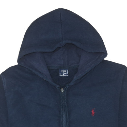 Ralph Lauren Women’s Navy Full Zip Hoodie XXL Cotton Fleece Sweatshirt