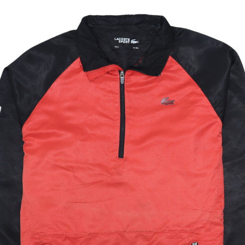 Lacoste Sport Men's Red & Black 1/2 Zip Pullover Sweatshirt XL