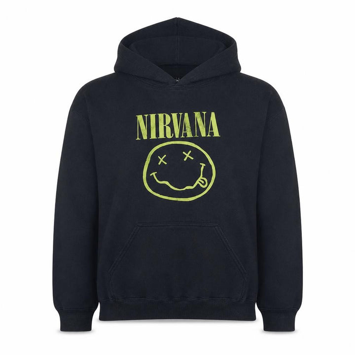 Boohoo Women’s Black Nirvana Pullover Hoodie Size L Graphic Print