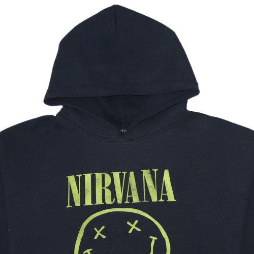 Boohoo Women’s Black Nirvana Pullover Hoodie Size L Graphic Print