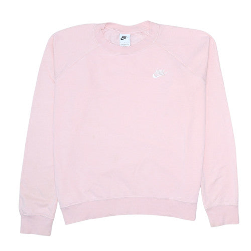 Nike Women Pink Crew Neck Pullover Sweatshirt Size L Cotton Blend
