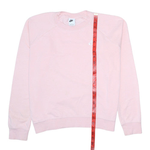 Nike Women Pink Crew Neck Pullover Sweatshirt Size L Cotton Blend