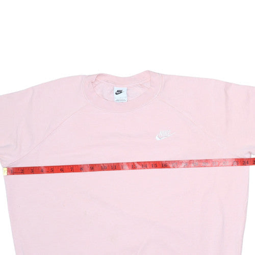 Nike Women Pink Crew Neck Pullover Sweatshirt Size L Cotton Blend
