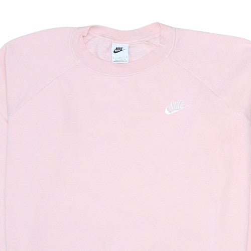 Nike Women Pink Crew Neck Pullover Sweatshirt Size L Cotton Blend