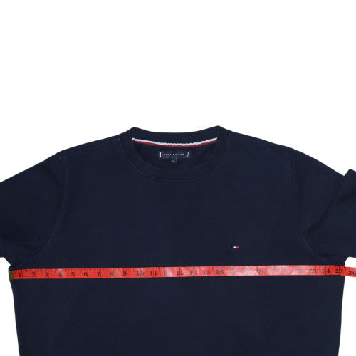 Tommy Hilfiger Women Navy Blue XL Crew Neck Pullover Sweatshirt