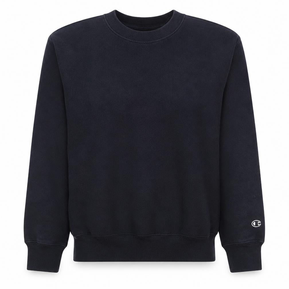 Front view of Champion Women's Black Small Pullover Sweatshirt Organic Cotton