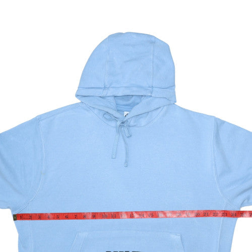 Nike Women's Blue Pullover Hoodie Medium Cotton Blend Graphic Print
