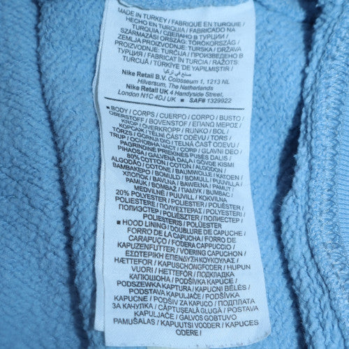 Nike Women's Blue Pullover Hoodie Medium Cotton Blend Graphic Print