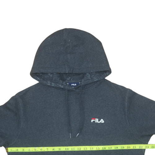 FILA Men's Black Pullover Hoodie Size S Logo Fleece Sweatshirt
