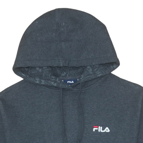 FILA Men's Black Pullover Hoodie Size S Logo Fleece Sweatshirt