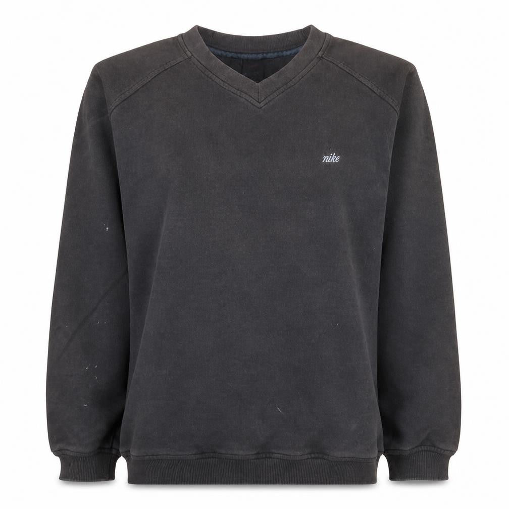 Front view of Nike Women Black Medium Pullover Sweatshirt Cotton Blend