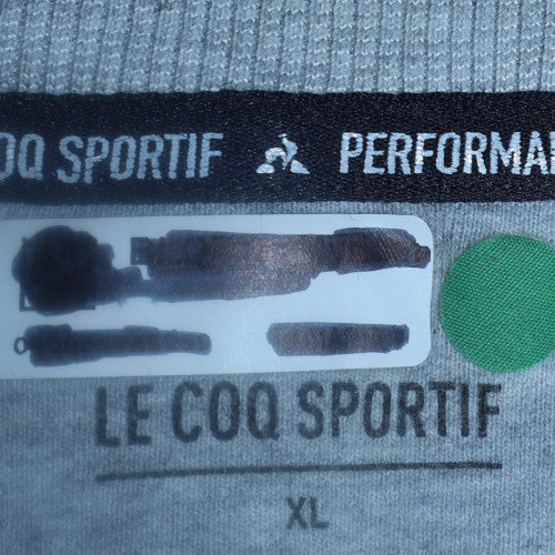 Le Coq Sportif Men's Grey Full Zip Hoodie XL Cotton Blend Performance