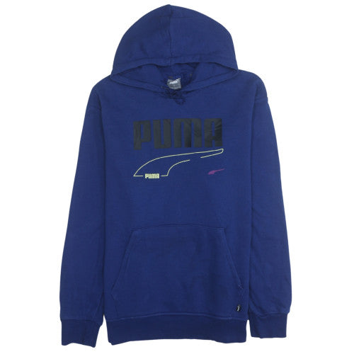 Puma Men's Blue Pullover Hoodie L Sports Fleece Sweatshirt