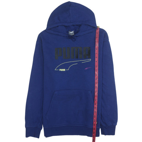 Puma Men's Blue Pullover Hoodie L Sports Fleece Sweatshirt