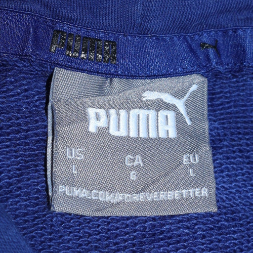 Puma Men's Blue Pullover Hoodie L Sports Fleece Sweatshirt