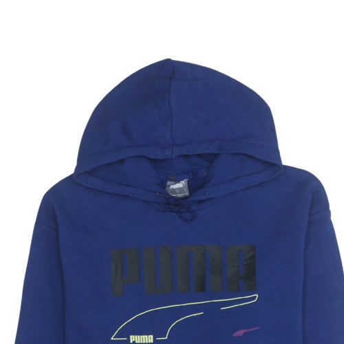 Puma Men's Blue Pullover Hoodie L Sports Fleece Sweatshirt