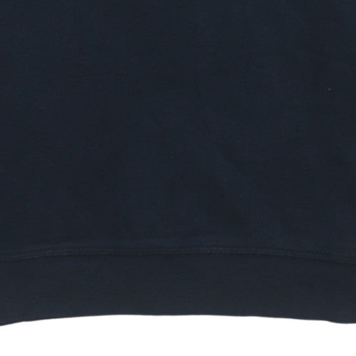 Boss Men's Blue Crew Neck Regular Fit Cotton Sweatshirt M