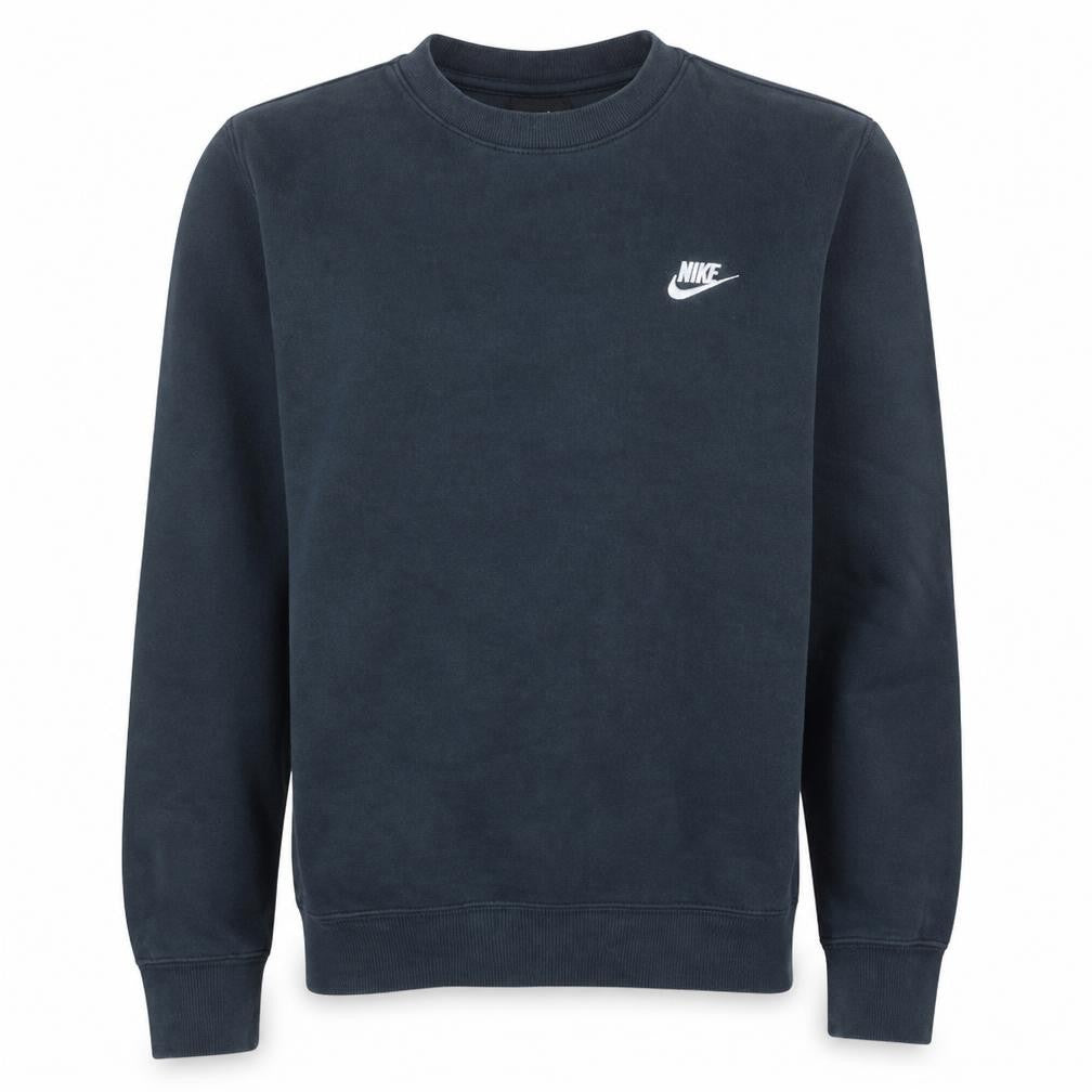 Front view of Nike Men's Black Crew Neck Pullover Sweatshirt, size S