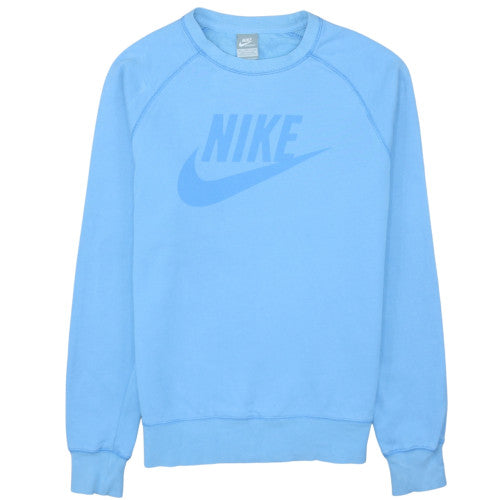 Nike Womens Blue Crew Neck Pullover Sweatshirt Size M Cotton
