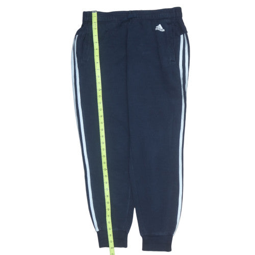 Adidas Womens Navy Track Pants M Elastic Waist Pocketed Joggers