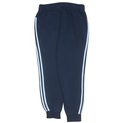 Adidas Womens Navy Track Pants M Elastic Waist Pocketed Joggers
