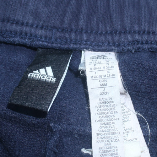Adidas Womens Navy Track Pants M Elastic Waist Pocketed Joggers
