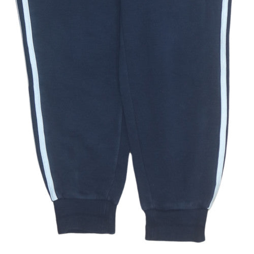 Adidas Womens Navy Track Pants M Elastic Waist Pocketed Joggers