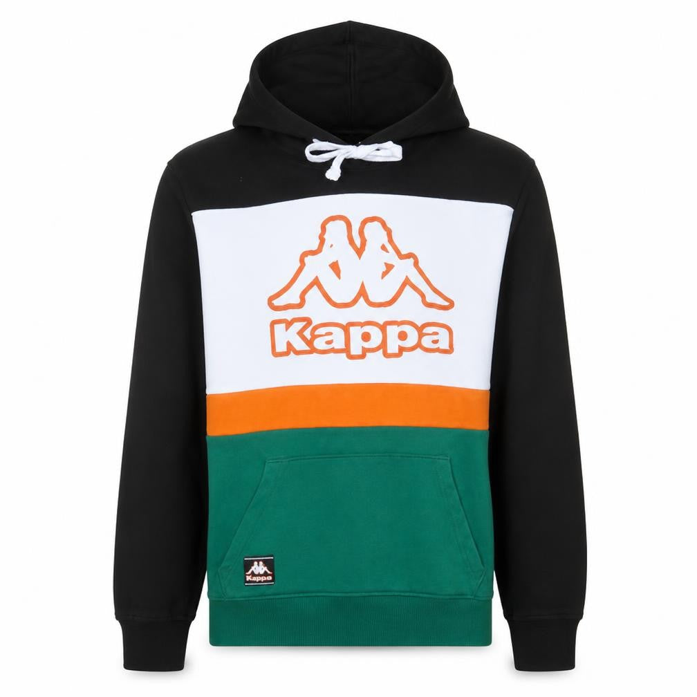 Front view of Kappa Men's Multicoloured Pullover Hoodie Small Graphic Logo