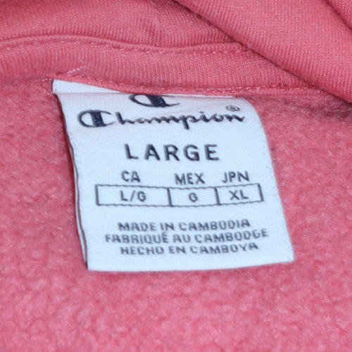 Champion Women’s Pink Pullover Hoodie Large Cotton Blend Fleece