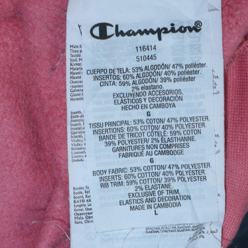Champion Women’s Pink Pullover Hoodie Large Cotton Blend Fleece