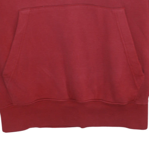 Nike Women Red Pullover Hoodie L Logo Print Casual Sweatshirt