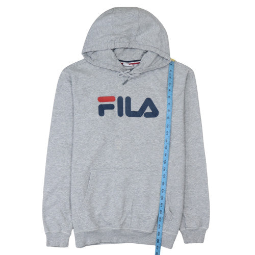 Fila Men's Grey Pullover Hoodie Medium Cotton Blend Sportswear